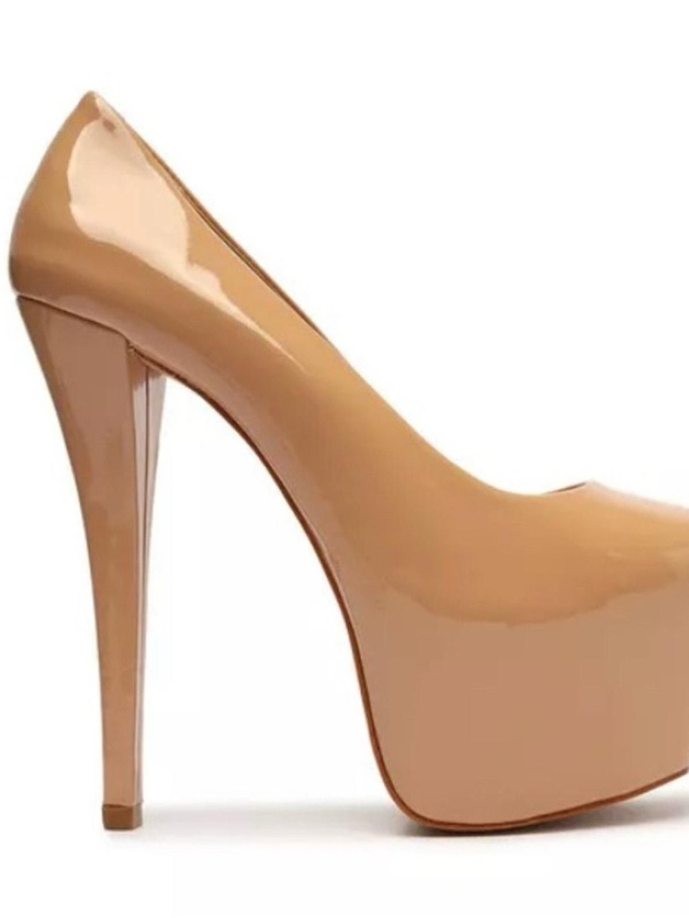 SCHUTZ Nude Patent Platform Stiletto Pump